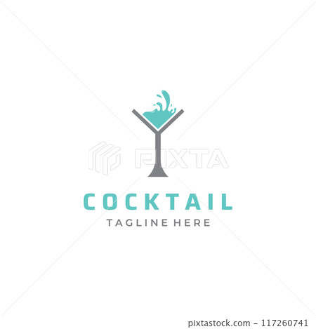 Alcohol cocktail logo, nightclub drinks.Logos for nightclubs, bars and more.In vector illustration concept style. 117260741
