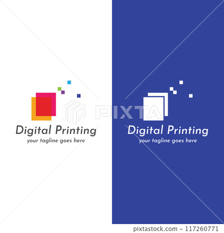 Abstract colorful logo digital printing, printing services, media, technology and the internet. With a modern and simple concept. Abstract colorful logo digital printing, printing services, media, technology and the internet. With a modern and simple concept. 117260771