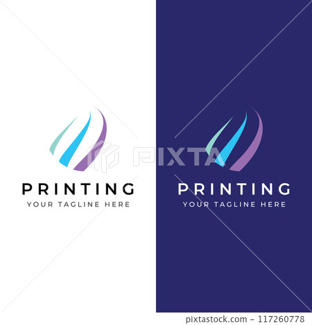Abstract colorful logo digital printing, printing services, media, technology and the internet. With a modern and simple concept. Abstract colorful logo digital printing, printing services, media, technology and the internet. With a modern and simple concept. 117260778
