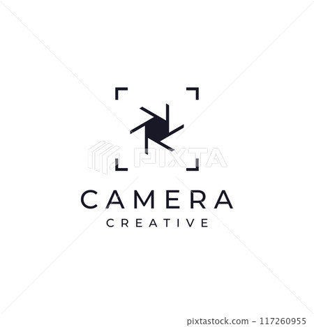 Photography camera logo, lens camera shutter, digital, line, professional, elegant and modern. Logo can be used for studio, photography and other businesses. Using vector illustration editing Photography camera logo, lens camera shutter, digital, line, professional, elegant and modern. Logo can be used for studio, photography and other businesses. Using vector illustration editing 117260955
