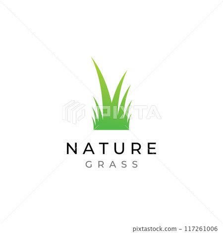 Natural green grass, meadow, and mowed grass element logo in Spring vector logo design template. Natural green grass, meadow, and mowed grass element logo in Spring vector logo design template. 117261006