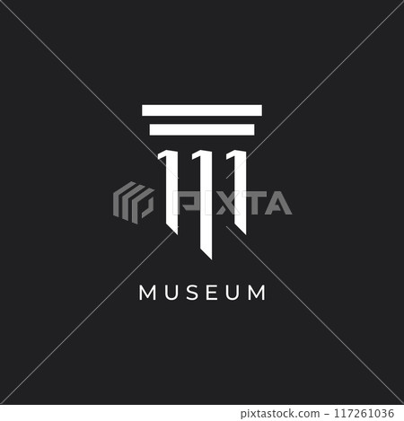 Museums, museum columns, museum lines, museum pillar logos. Museums with minimalist and modern concepts. Logos can be used for companies, museums and businesses. Museums, museum columns, museum lines, museum pillar logos. Museums with minimalist and modern concepts. Logos can be used for companies, museums and businesses. 117261036