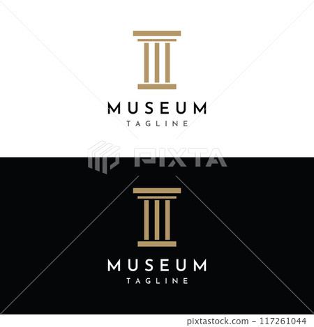 Museums, museum columns, museum lines, museum pillar logos. Museums with minimalist and modern concepts. Logos can be used for companies, museums and businesses. Museums, museum columns, museum lines, museum pillar logos. Museums with minimalist and modern concepts. Logos can be used for companies, museums and businesses. 117261044