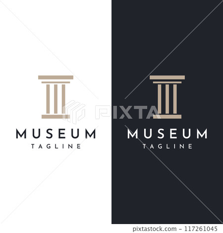 Museums, museum columns, museum lines, museum pillar logos. Museums with minimalist and modern concepts. Logos can be used for companies, museums and businesses. Museums, museum columns, museum lines, museum pillar logos. Museums with minimalist and modern concepts. Logos can be used for companies, museums and businesses. 117261045