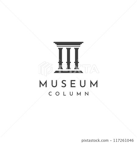 Museums, museum columns, museum lines, museum pillar logos. Museums with minimalist and modern concepts. Logos can be used for companies, museums and businesses. 117261046