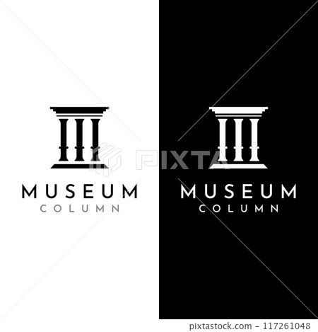 Museums, museum columns, museum lines, museum pillar logos. Museums with minimalist and modern concepts. Logos can be used for companies, museums and businesses. Museums, museum columns, museum lines, museum pillar logos. Museums with minimalist and modern concepts. Logos can be used for companies, museums and businesses. 117261048
