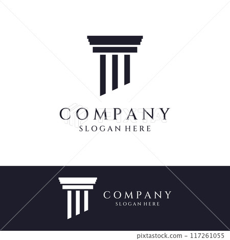 Museums, museum columns, museum lines, museum pillar logos. Museums with minimalist and modern concepts. Logos can be used for companies, museums and businesses. 117261055