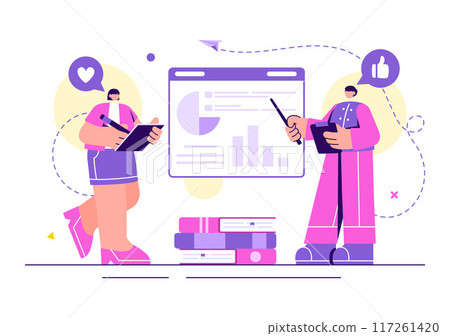 Life Coach Vector Illustration for Consultation, Education, Motivation, Mentoring Perspective and Self Coaching in Business Flat Cartoon Background Life Coach Vector Illustration for Consultation, Education, Motivation, Mentoring Perspective and Self Coaching in Business Flat Cartoon Background 117261420
