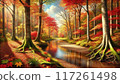 Landscape with autumn leaves 117261498