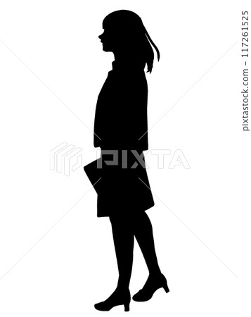 Female whole body silhouette 117261525