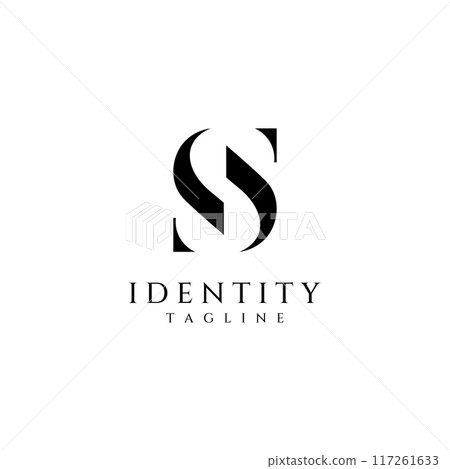 Logo design abstract template initial letter s element with geometry. Modern and minimalist artistic s symbol. Logo design abstract template initial letter s element with geometry. Modern and minimalist artistic s symbol. 117261633
