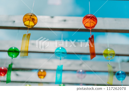 A photo of the wind chime approach to the Tendai sect's Saikyoji temple, the family temple of Akechi Mitsuhide, in Otsu City, Shiga Prefecture. A photo of the wind chime approach to the Tendai sect's Saikyoji temple, the family temple of Akechi Mitsuhide, in Otsu City, Shiga Prefecture. 117262078