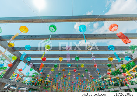 滋賀縣大津市明智光秀的家寺天台宗西教寺的風鈴參道照片。 滋賀縣大津市明智光秀的家寺天台宗西教寺的風鈴參道照片。 117262093