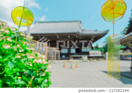 滋賀縣大津市明智光秀的家寺天台宗西教寺的風鈴參道照片。 117262104