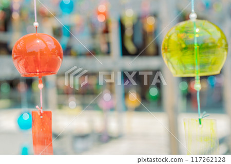A photo of the wind chime approach to the Tendai sect's Saikyoji temple, the family temple of Akechi Mitsuhide, in Otsu City, Shiga Prefecture. 117262128