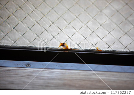 生鏽的金屬絲玻璃 117262257