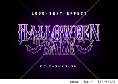 Halloween sale text effect logo 117262385