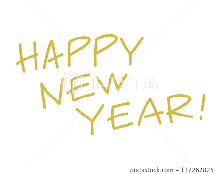 HAPPY NEW YEAR Happy New Year lettering hand-drawn style 117262825