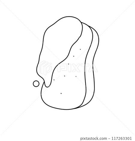 A white and black drawing of a potato 117263301