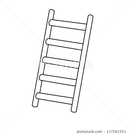 A ladder is drawn in black and white 117263351