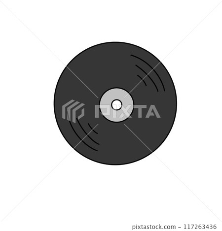 A black record with a white background 117263436