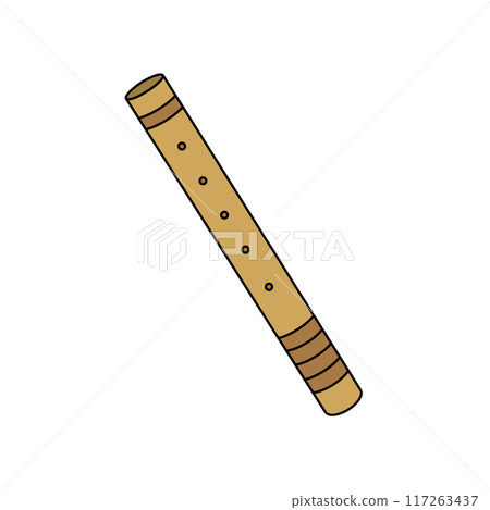 A wooden instrument with a brown stripe 117263437