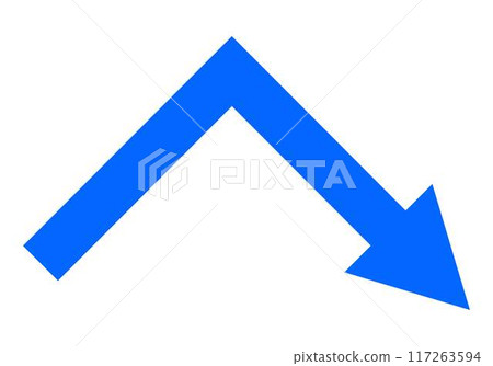 倒V形的簡單藍色箭頭 117263594