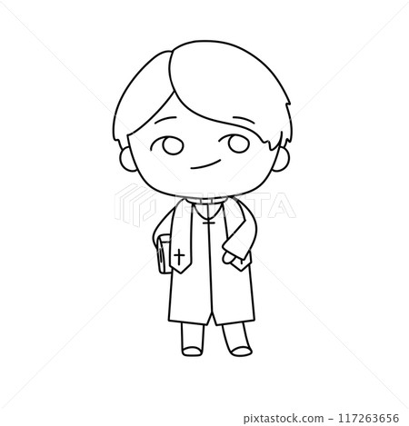 A young man dressed in a robe and holding a book A young man dressed in a robe and holding a book 117263656