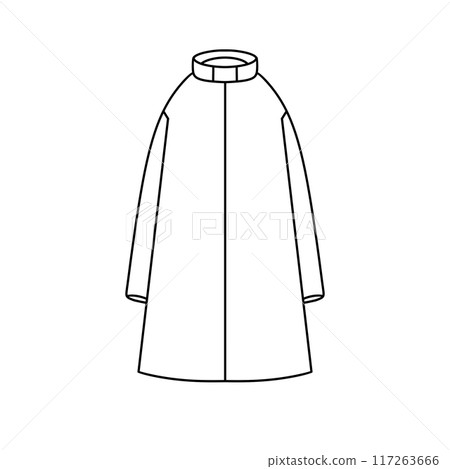 A long coat with a collar and sleeves A long coat with a collar and sleeves 117263666