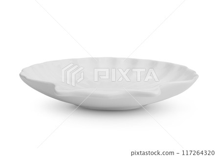 Empty plate isolated on a white background. 117264320