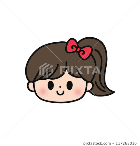 馬尾女孩/臉圖標 馬尾女孩/臉圖標 117265016