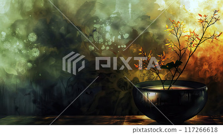 Mystical autumn ambience with abstract background 117266618