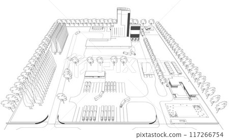 3D illustration of building project 3D illustration of building project 117266754