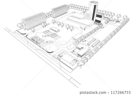 3D illustration of building project 117266755