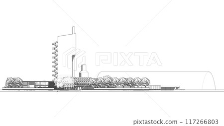3D illustration of building project 117266803