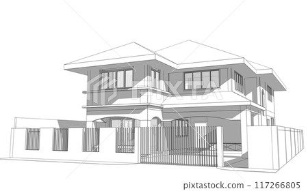 3D illustration of building project 117266805