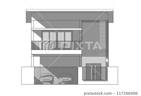 3D illustration of building project 3D illustration of building project 117266806