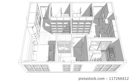 3D illustration of building project 117266812