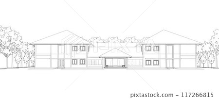 3D illustration of building project 117266815
