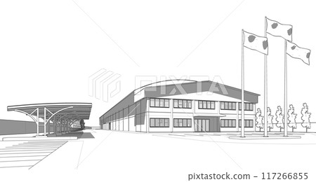 3D illustration of building project 117266855