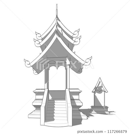 3D illustration of building project 3D illustration of building project 117266879