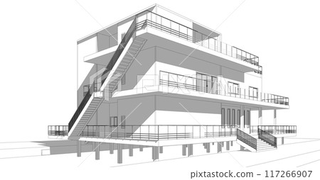 3D illustration of building project 3D illustration of building project 117266907