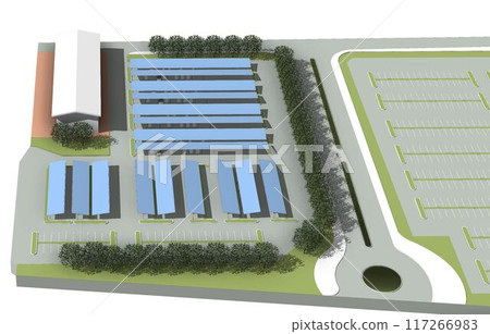 3D illustration of building project 3D illustration of building project 117266983