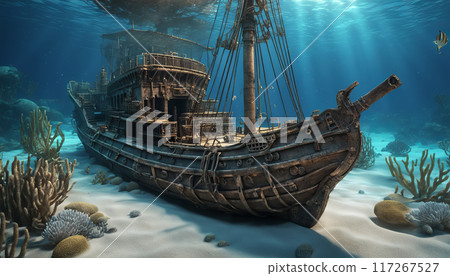 Old sunken ship Old sunken ship 117267527