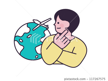 一個人制定旅行計劃的插圖 一個人制定旅行計劃的插圖 117267575