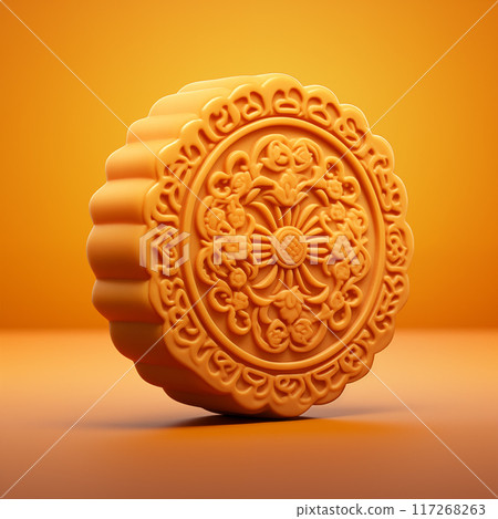 美味的月饼3D插画素材 117268263