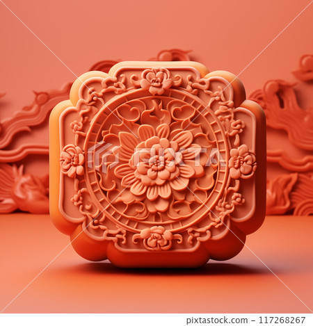 美味的月饼3D插画素材 117268267