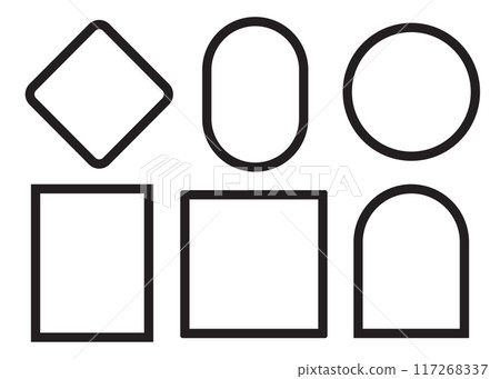 Simple and geometric frames line for element, label and illustration 117268337
