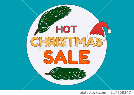 Hot Christmas Sale Poster Design Hot Christmas Sale Poster Design 117268347