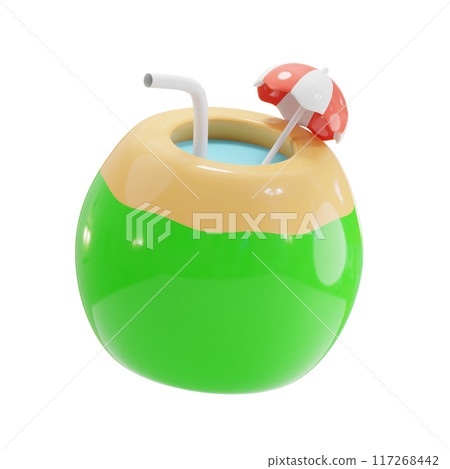 Coconut Drink 3D Illustrations, 3D rendering Coconut Drink 3D Illustrations, 3D rendering 117268442